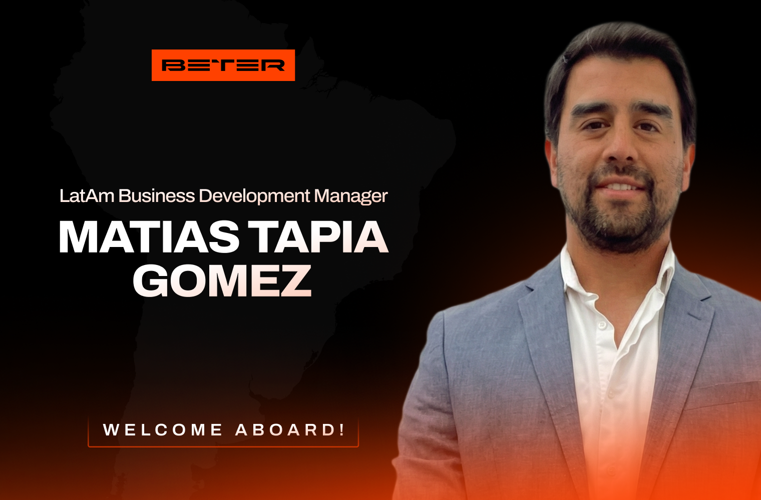 BETER names Matias Tapia Gomez as<br>LatAm Business Development Manager