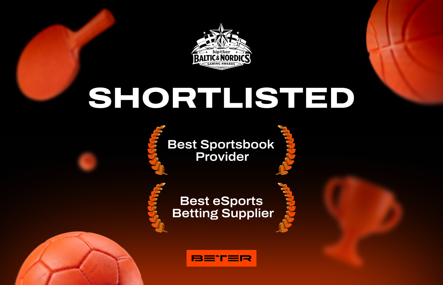 BETER has been shortlisted for two categories at the HIPTHER Baltic & Nordics Gaming Awards 2026